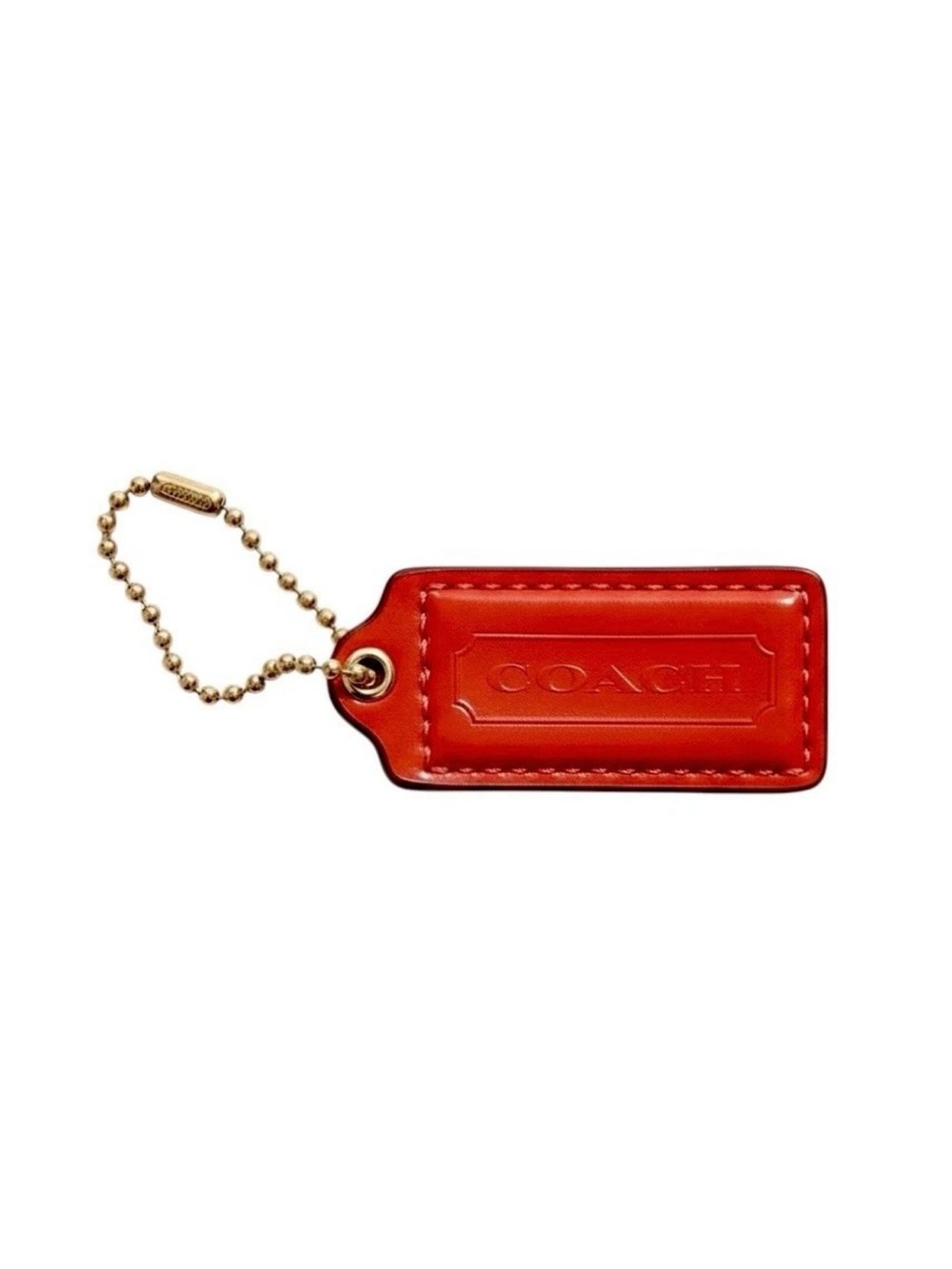 COACH Red Patent Leather Fob Bag Charm Keychain Hang Tag